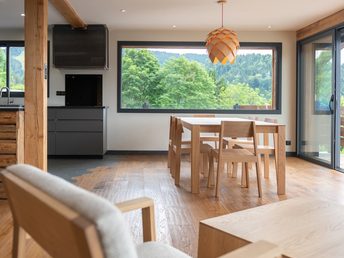 Table à manger en bois design en bois massif - Table de repas en chêne massif