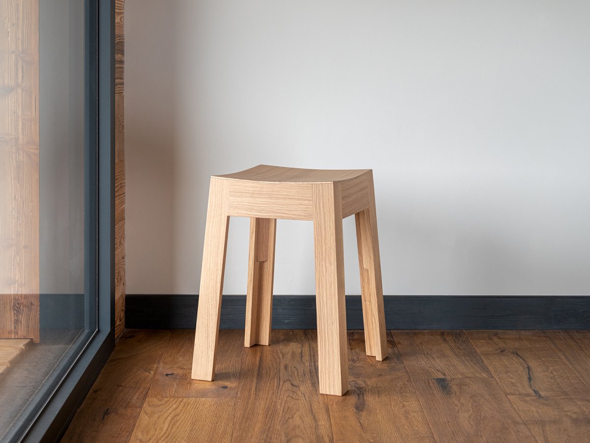 Tabouret en chêne MiniWak - Tabouret pour cuisine, salon, salle à manger