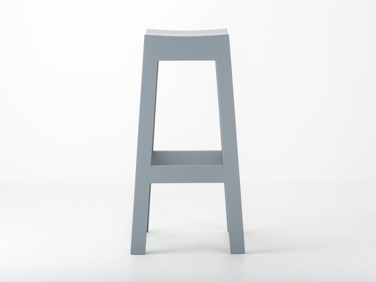 Tabouret de bar en bois design gris RAL7046 - Wak