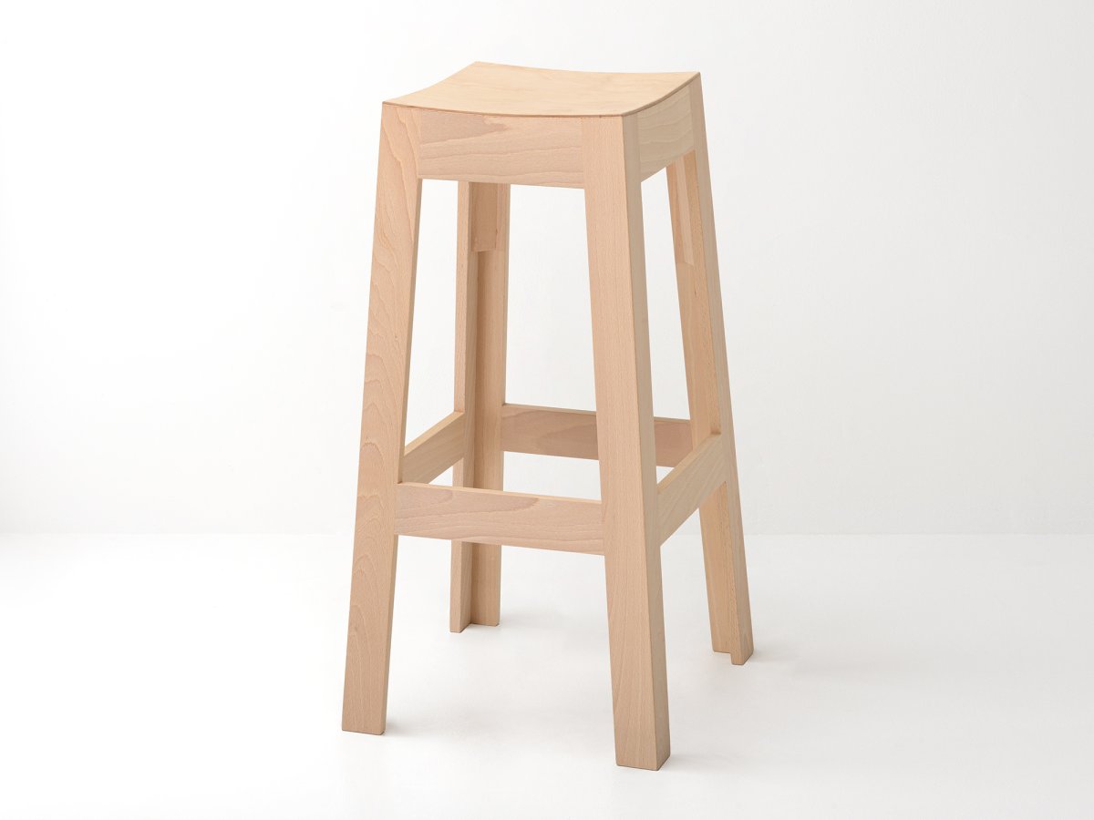 Tabouret haut bois design hêtre made in France