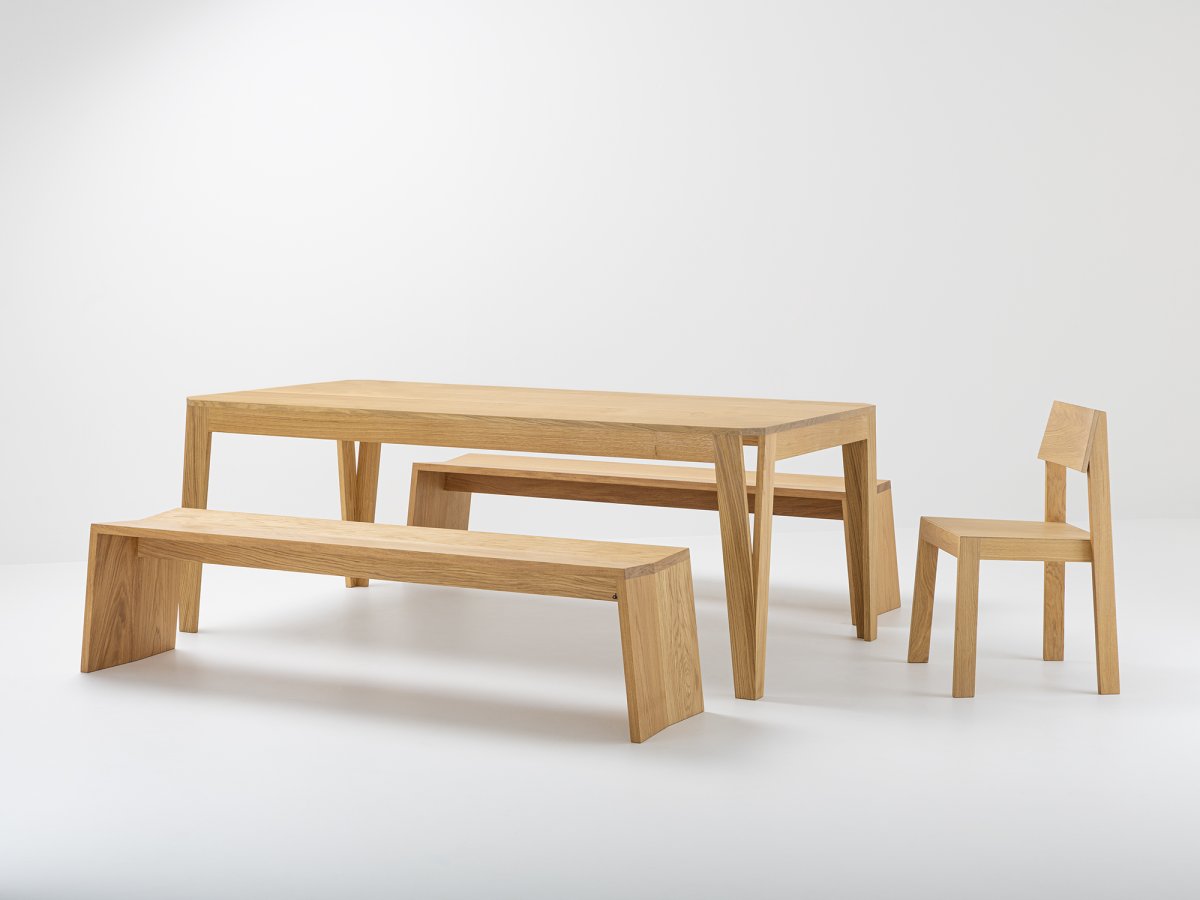 Table banc et chaise en bois massif fabriqué en France - MéliMélo en chêne