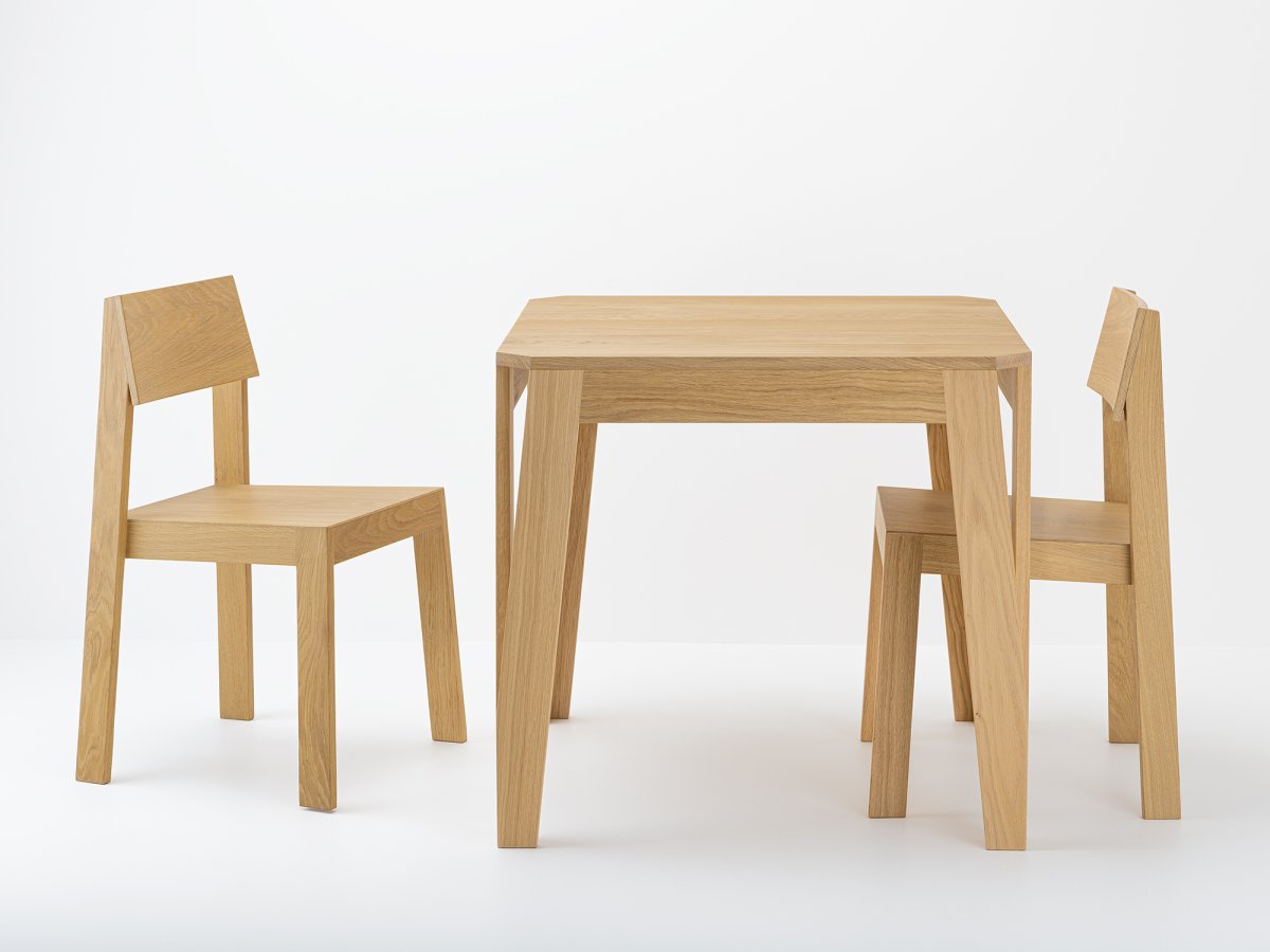 Table MéliMélo en chêne sur mesure - Ensemble table Méli Mélo et chaises PilPil