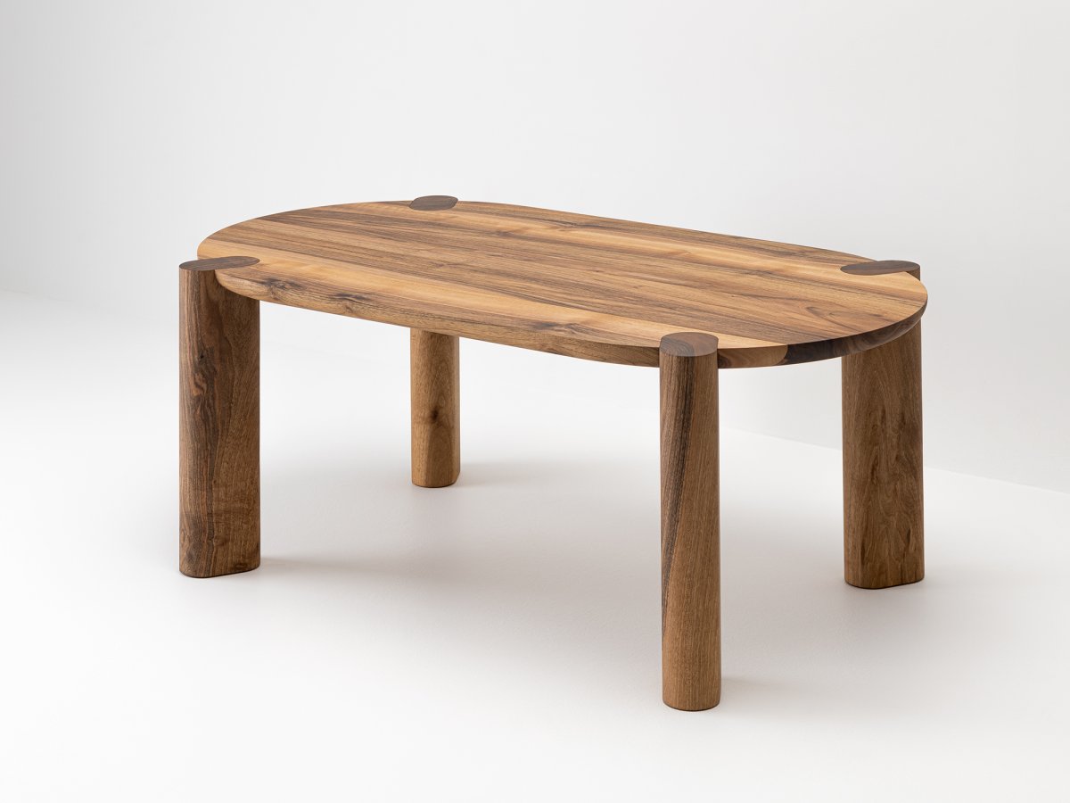 Table basse en noyer Couscous - Plateau de table de 35cm en noyer massif