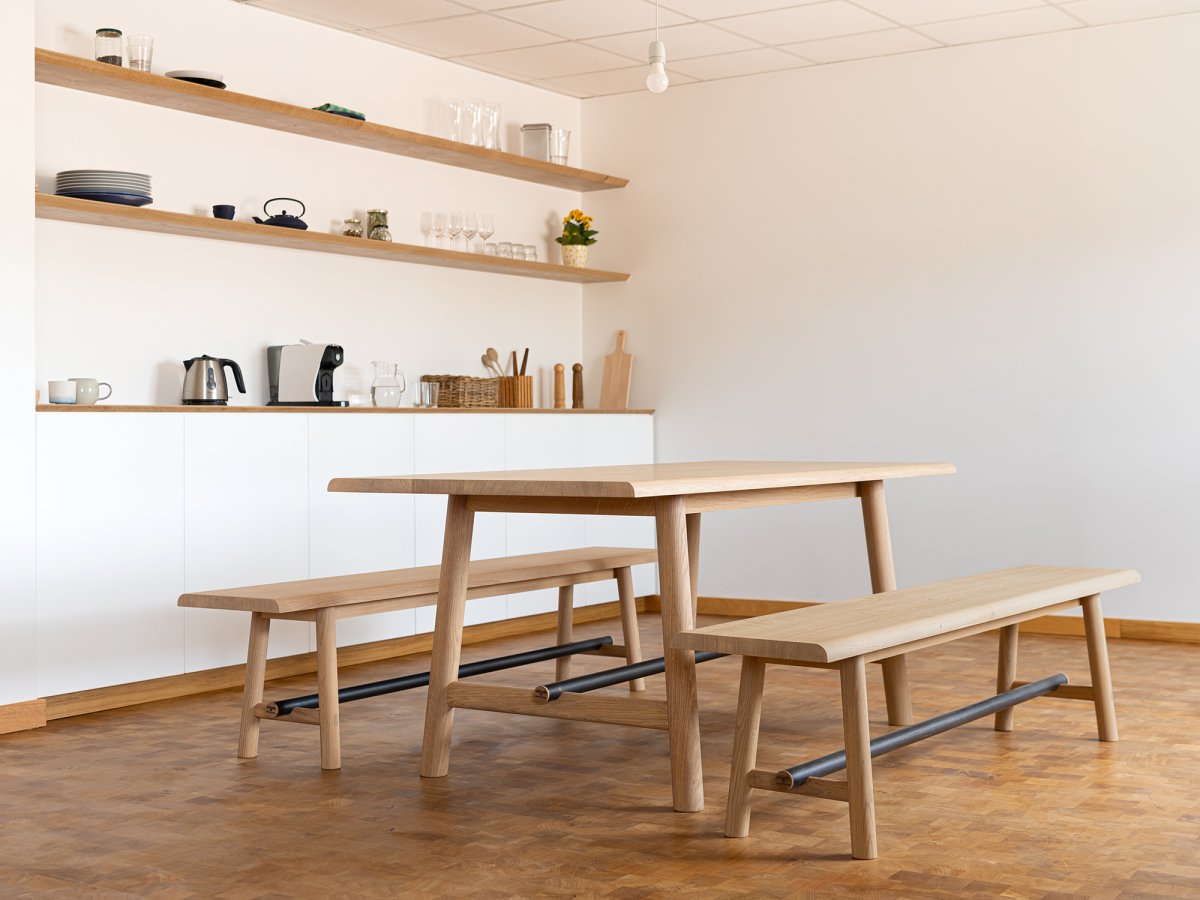 Petite table en bois et métal sur-mesure made in France 140 x 100 cm - Ostal
