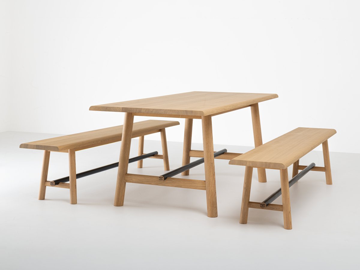 Table et banc bois et métal made in France - Ostal