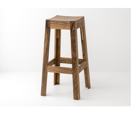 Tabouret de bar Wak en noyer - Bois et design made in France