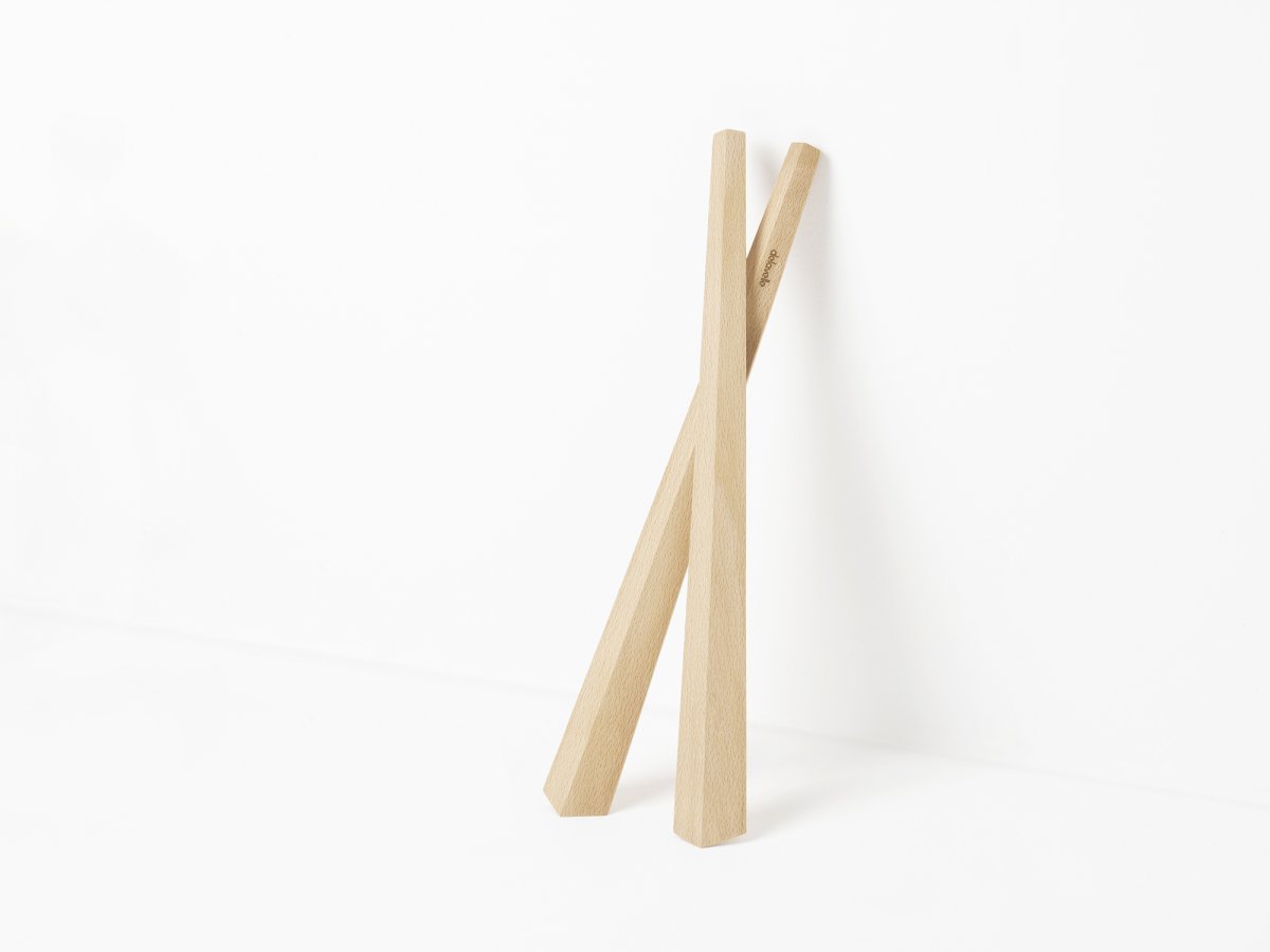 Couverts à salade en bois de hêtre design originale upcyclé à partir de chutes de bois