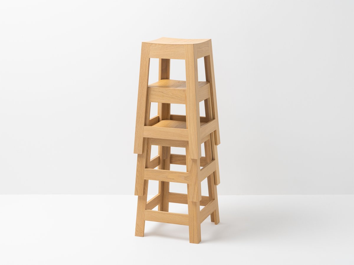 Tabouret de cuisine empilable 60 cm en chêne massif 100%