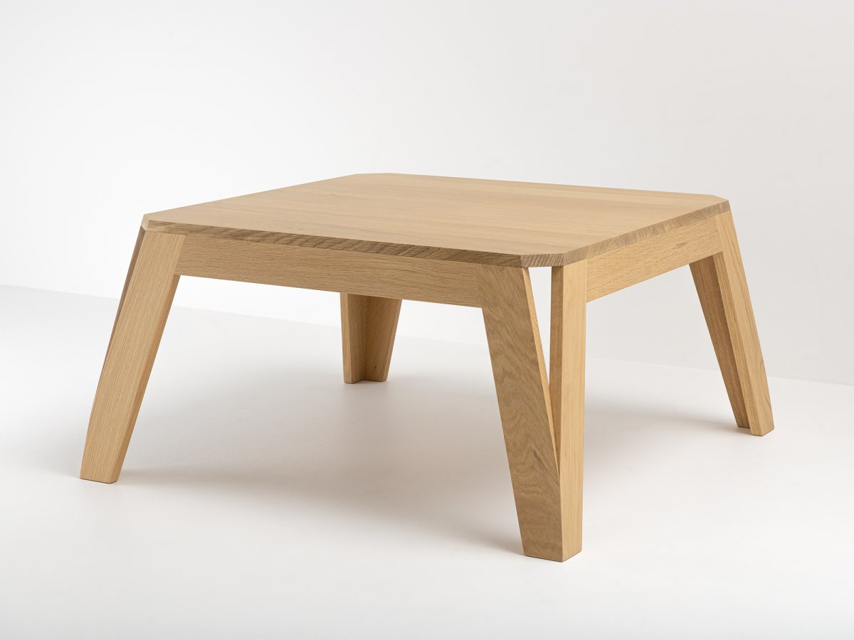 Table basse carrée en chêne massif MÉLIMÉLO 80x80 cm