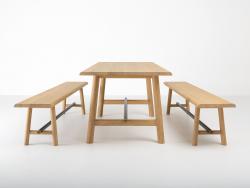 Bancs et table design bois