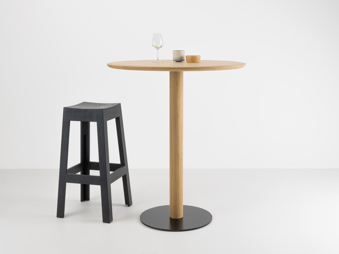 Table haute Bistronome en bois massif et m&eacute;tal